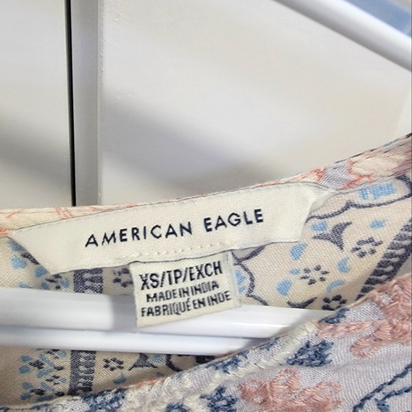 AMERICAN EAGLE | BOHO WITH TASSEL MIX PRINT BLOUSE - Picture 2 of 5